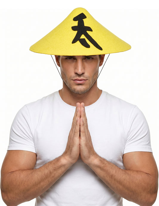 Sombrero chino amarillo adulto