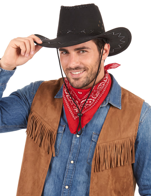Sombrero vaquero negro adulto
