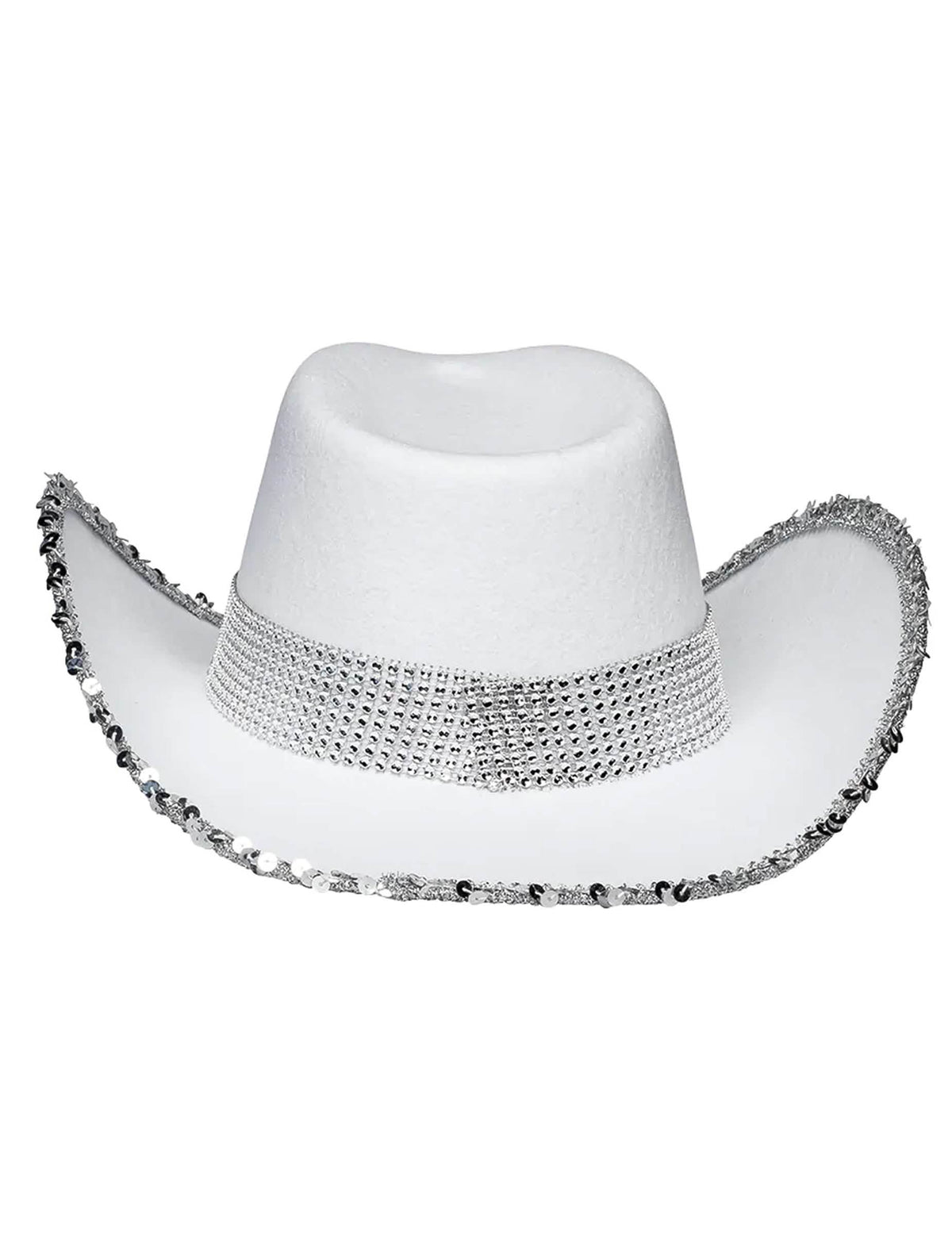 Vue de trois-quarts du chapeau de cowboy Bride à strass