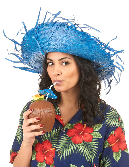 Sombrero Hawái azul adulto