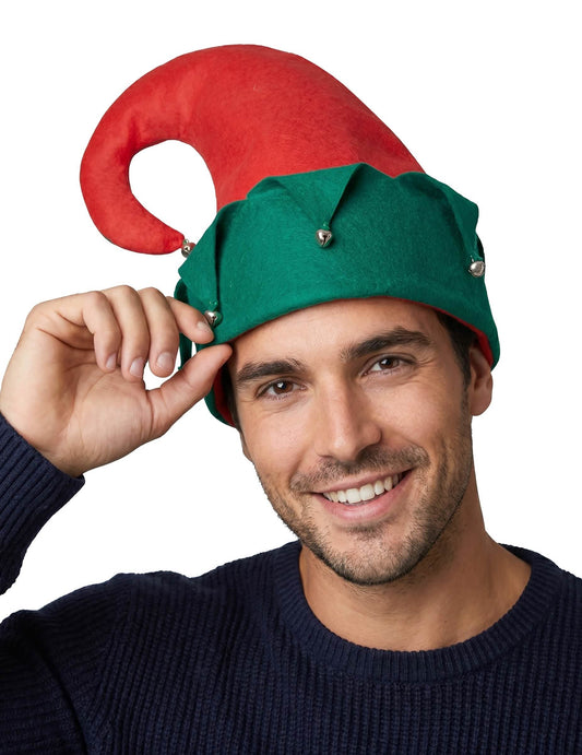 Gorro duende cascabeles Navidad adulto