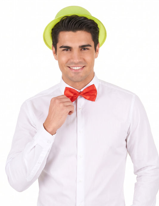 Sombrero bombín brillante amarillo adulto