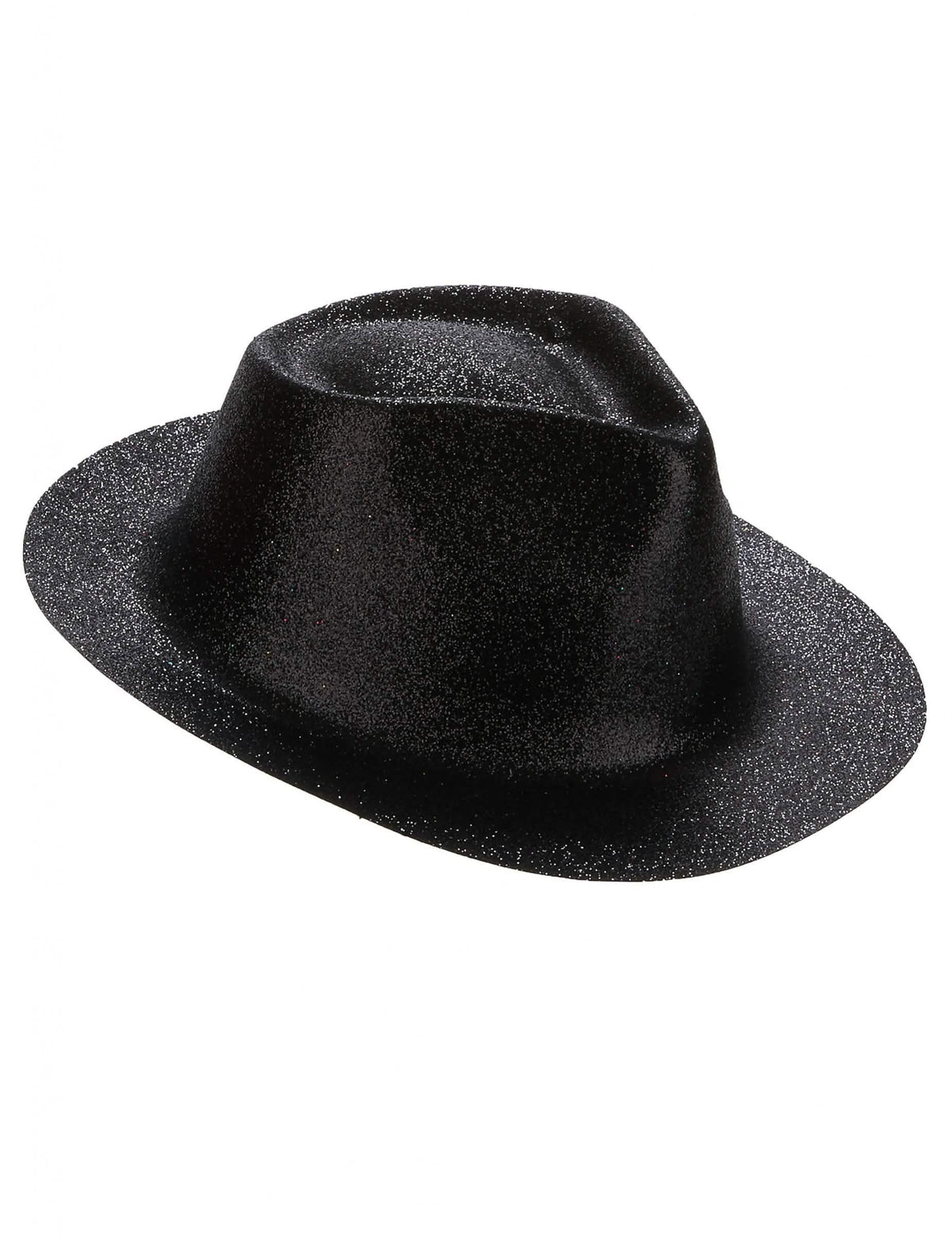 Vista de perfil del sombrero brillante para adulto negro
