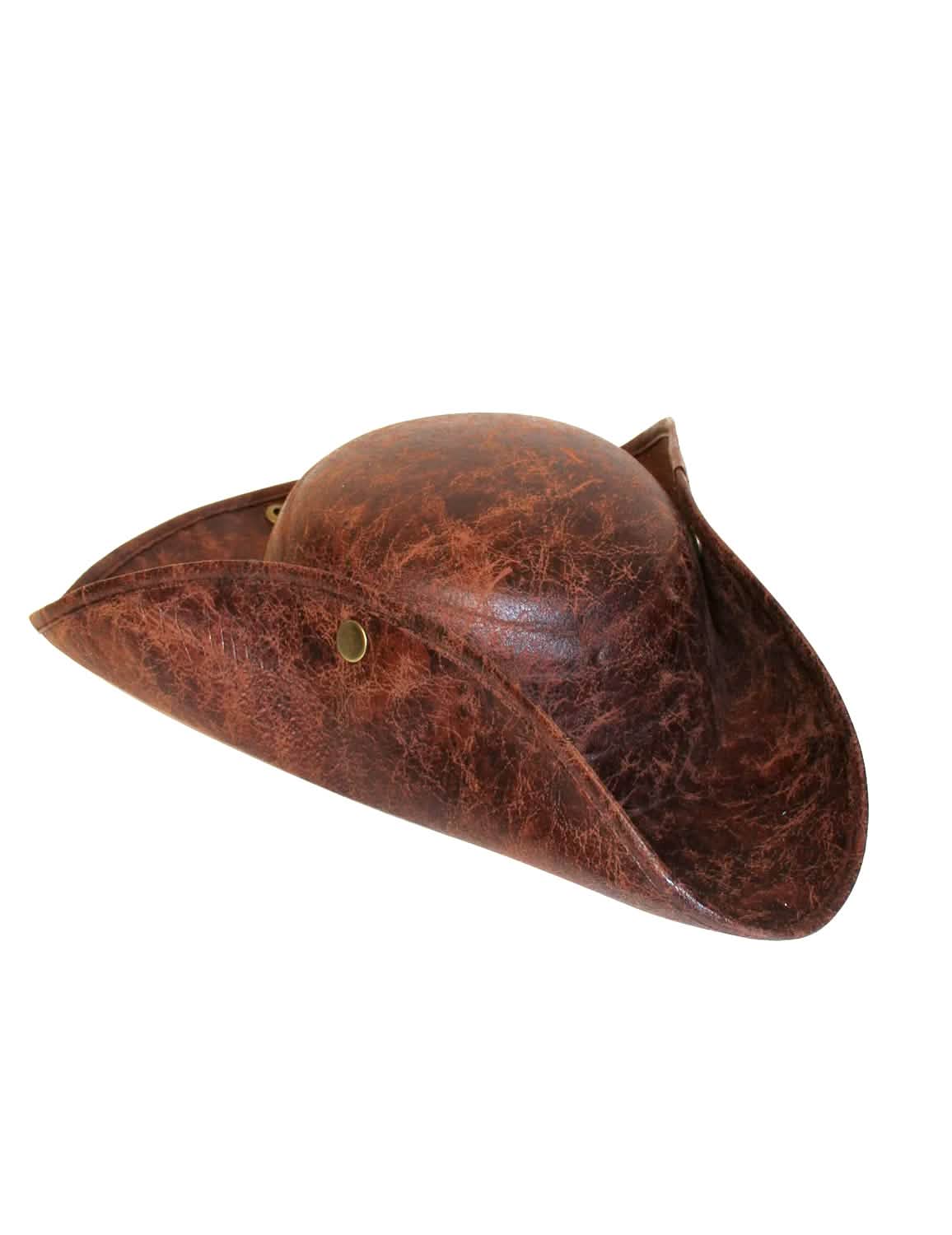 Vista de perfil del sombrero de pirata para adulto