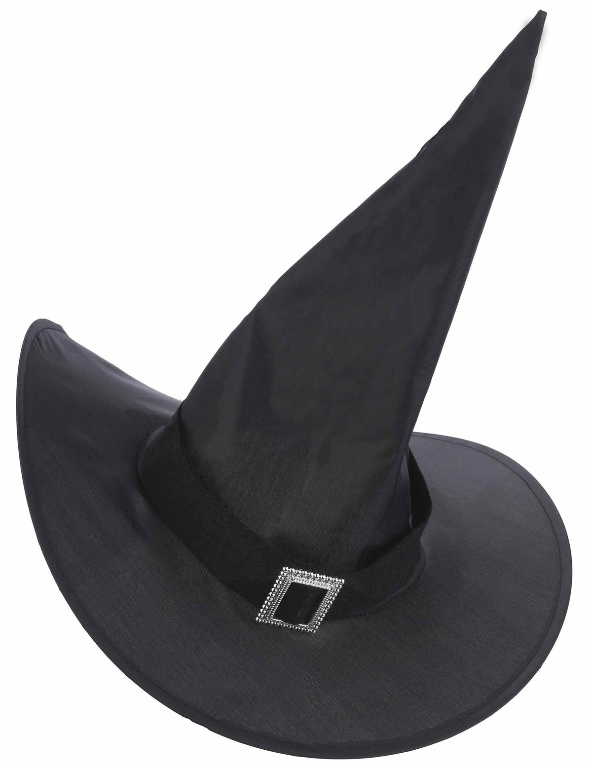 Vista de perfil del sombrero de bruja con hebilla para adulto halloween