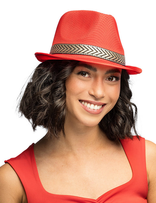 Sombrero borsalino disco rojo adulto