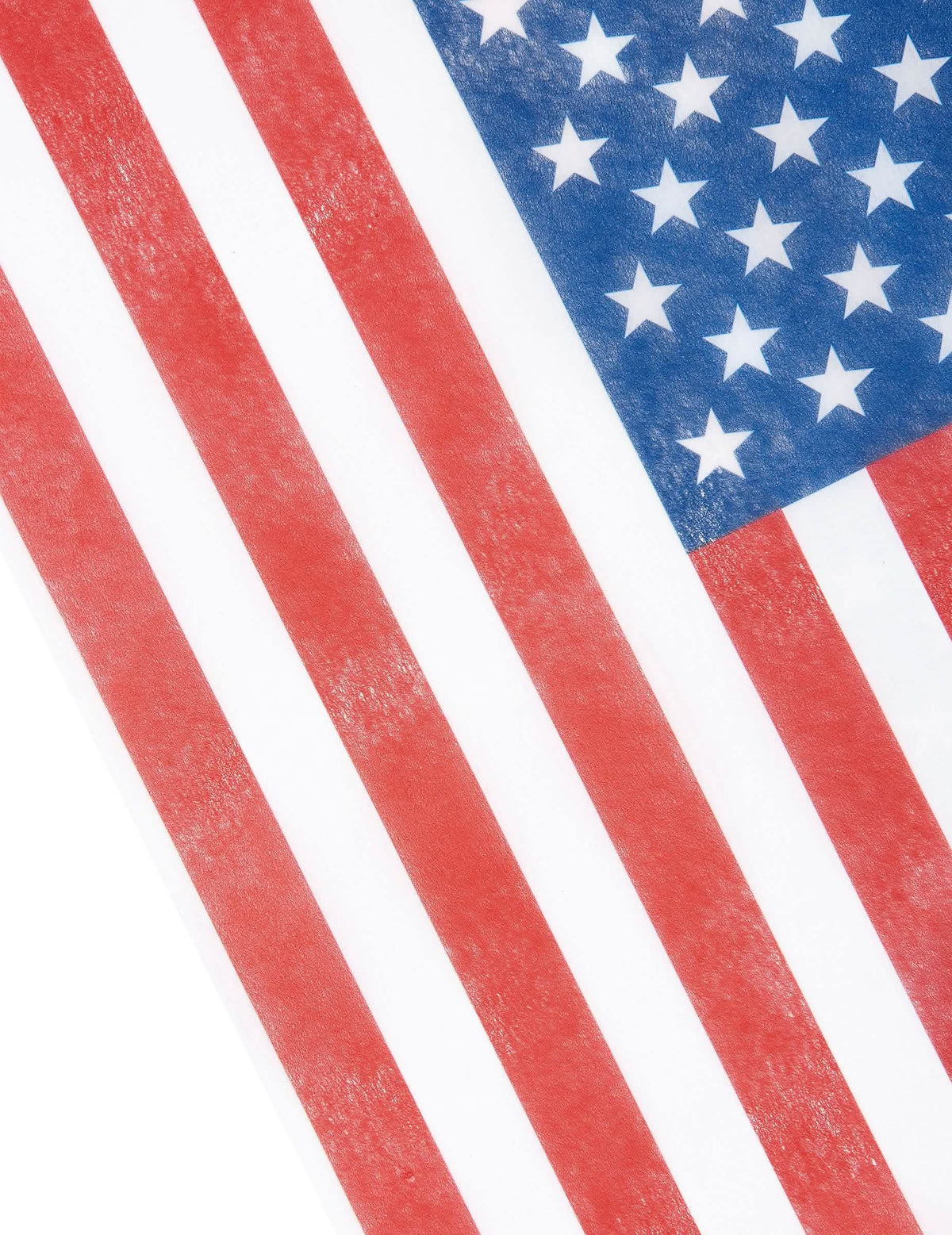 Primer plano de los motivos de estrellas y rayas del camino de mesa usa