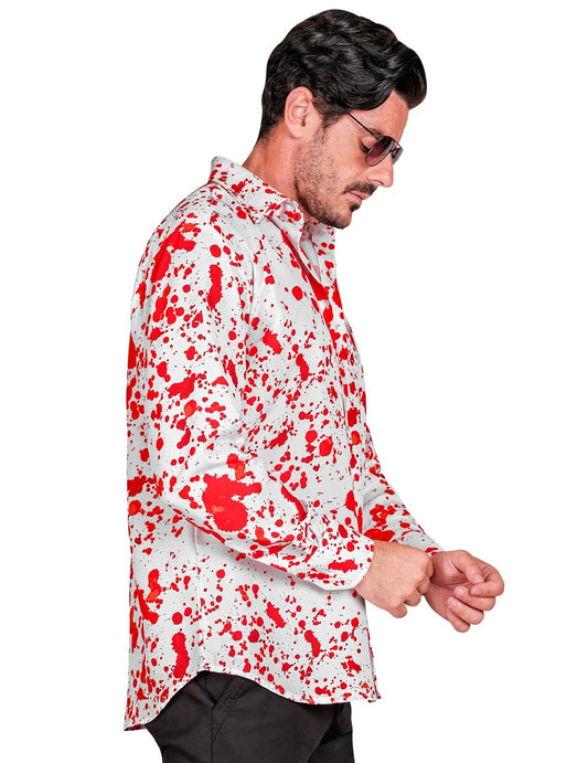 Camisa blanca sangrienta para hombre
