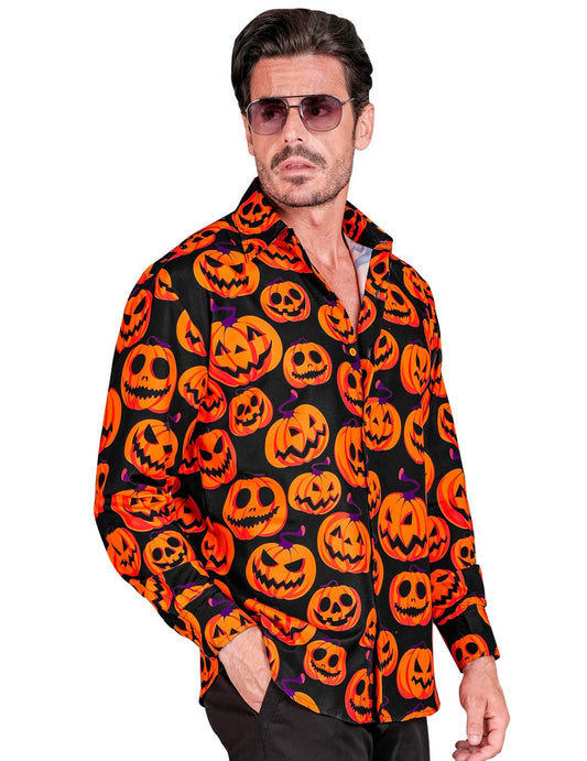 Camisa con estampado de calabaza para hombre