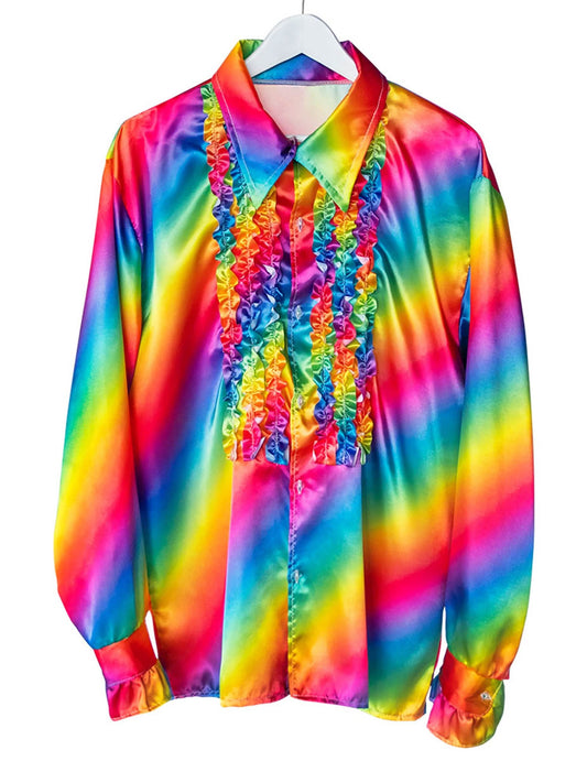Camisa disco arcoíris adulto