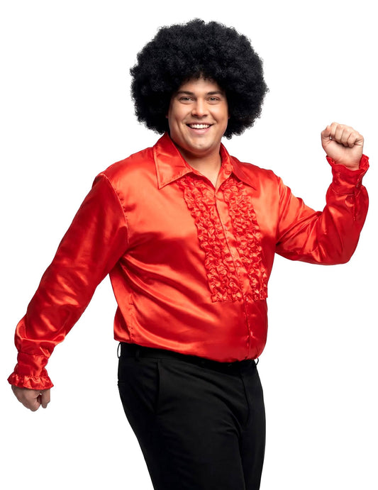 Camisa roja estilo disco para adulto