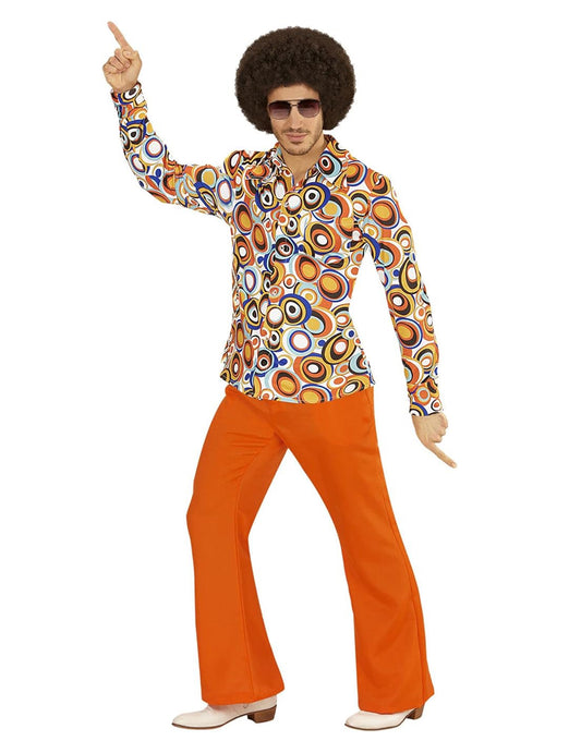 Camisa groovy burbujas años 70 hombre