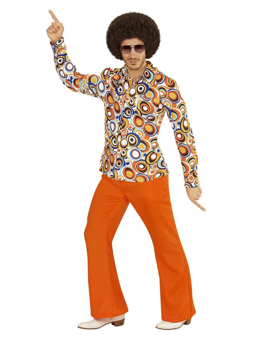 Camisa groovy burbujas años 70 hombre