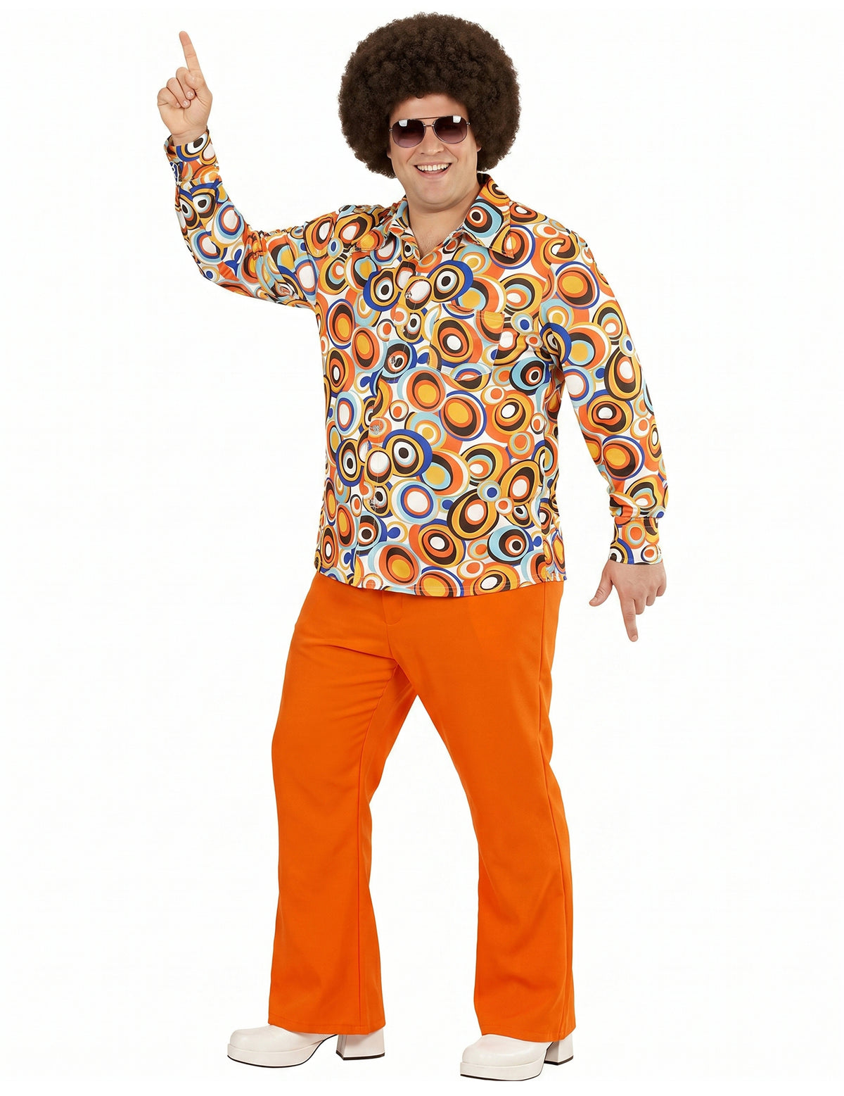 Camisa groovy burbujas años 70 hombre