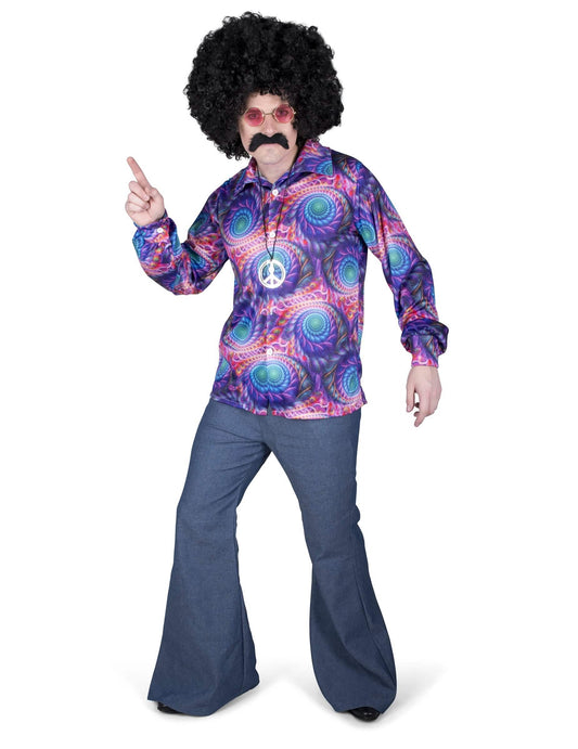 Vue d'ensemble de la chemise hippie psychédélique pour homme