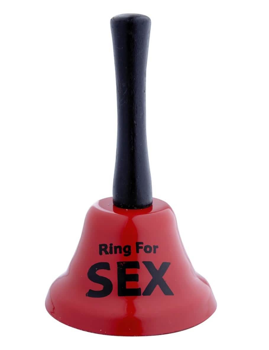 Campanilla coqueta humorísticos para adulto rojo con inscripción Ring For Sex