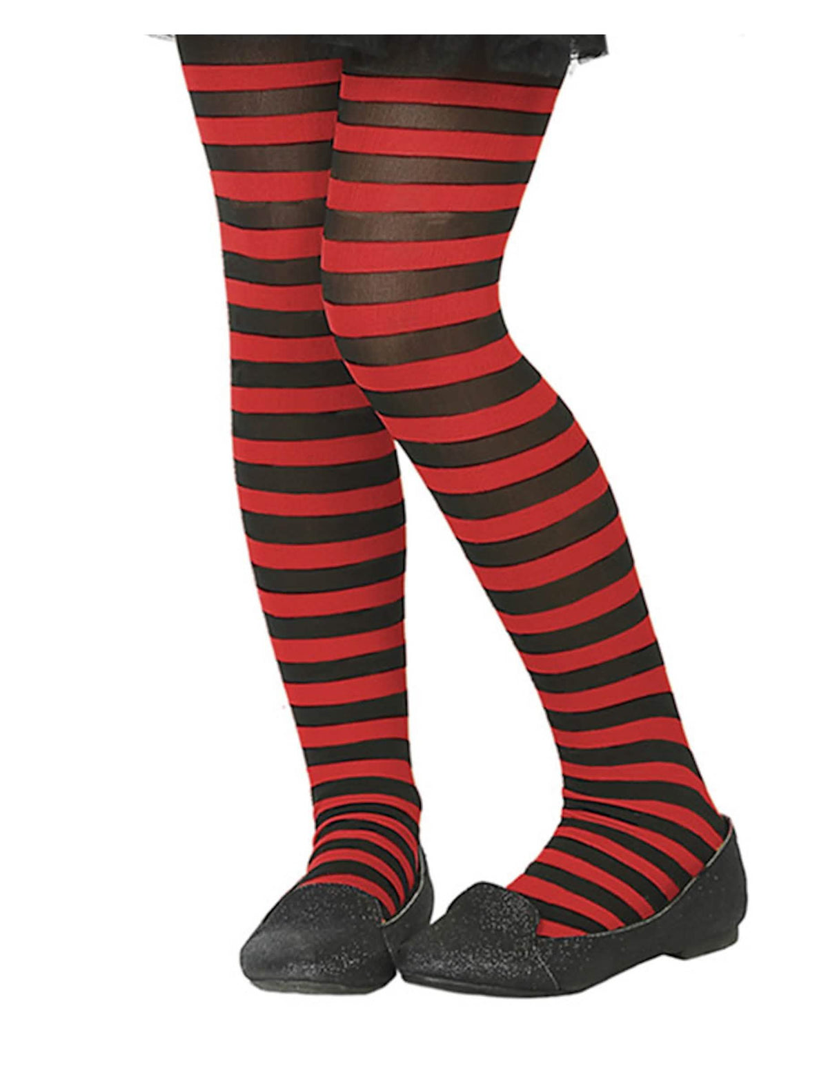 Medias rayadas para niño rojo y negro