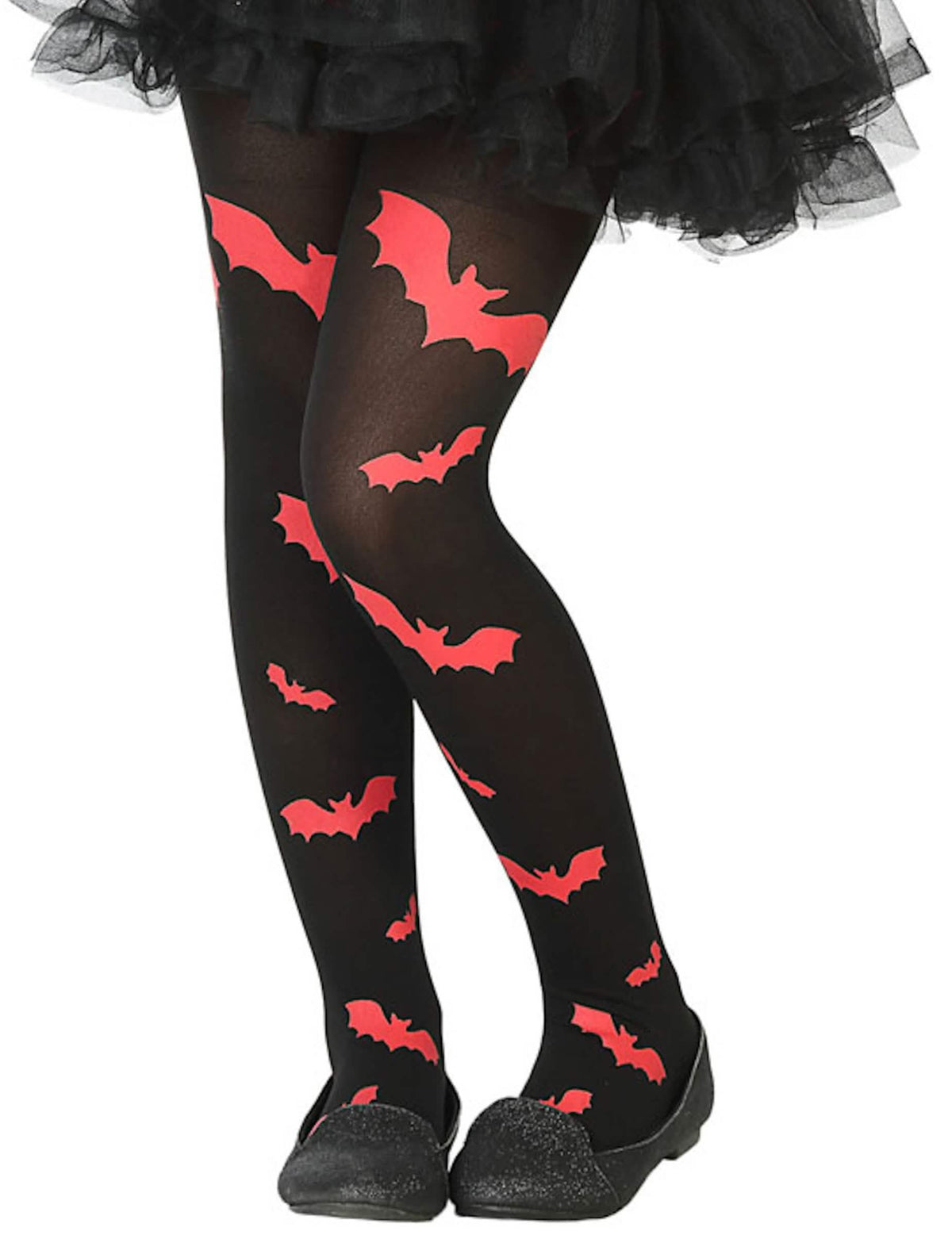 Collants de murciélago para niño negro y rojo