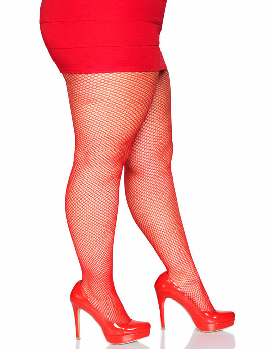Pantys rojos de rejilla para mujer ideales para Halloween