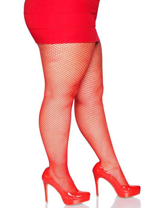 Pantys rojos de rejilla para mujer ideales para Halloween