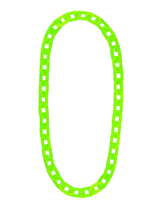 Collar de cadena ancha verde flúor