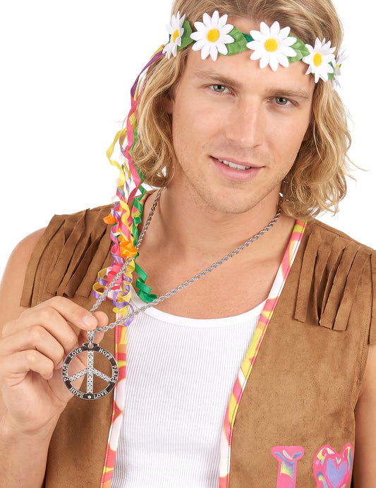Collar hippie efecto strass adulto
