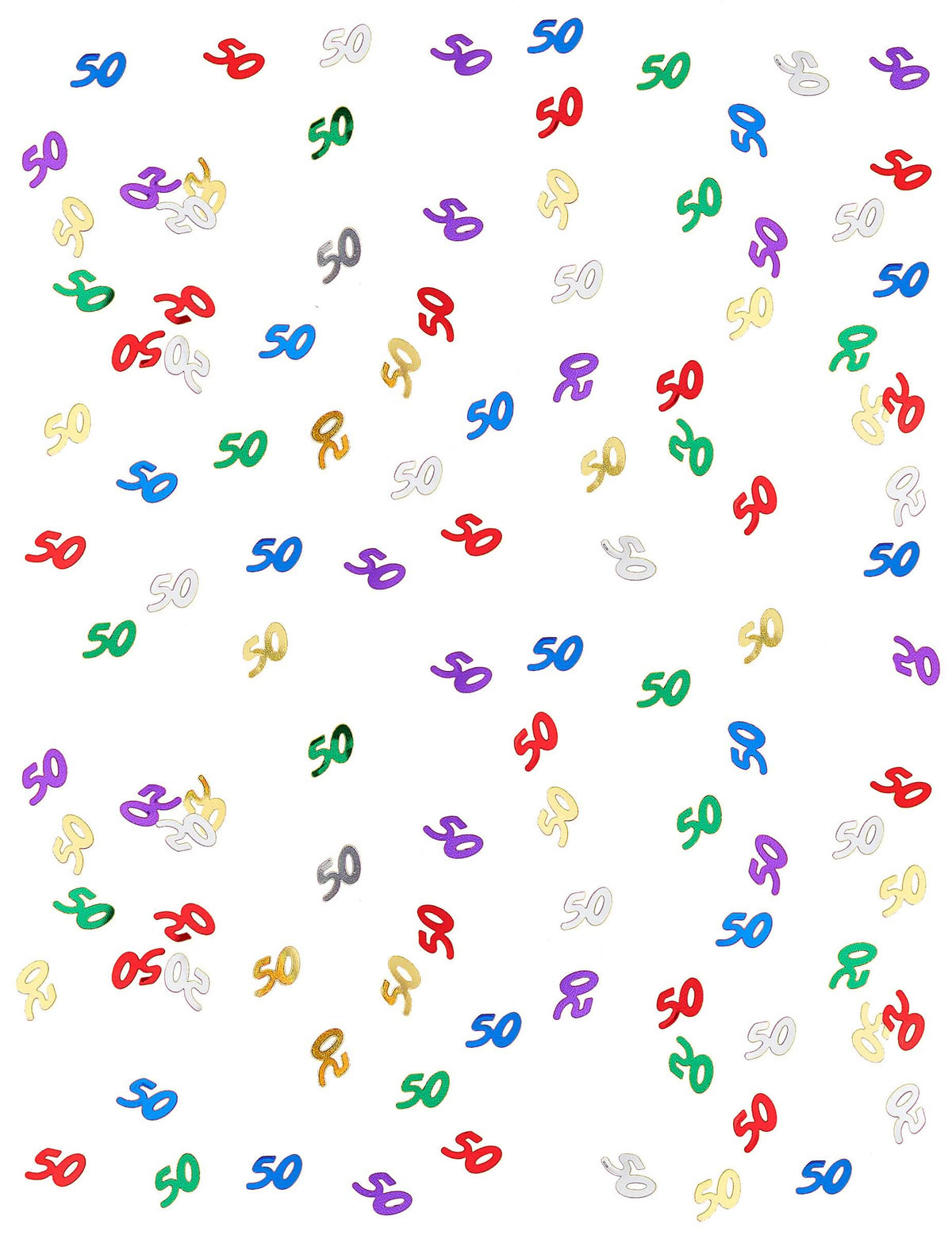 Gros plan sur les motifs des confettis 50 ans