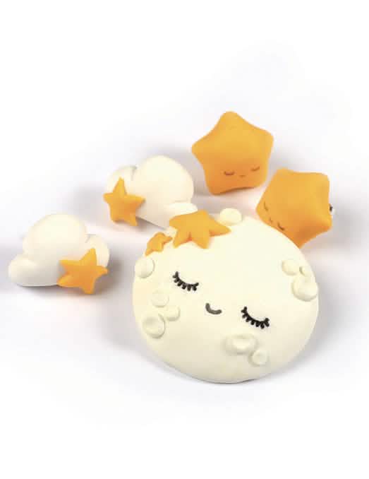 Figuras terminadas del kit de modelado de cono sorpresa fimo luna