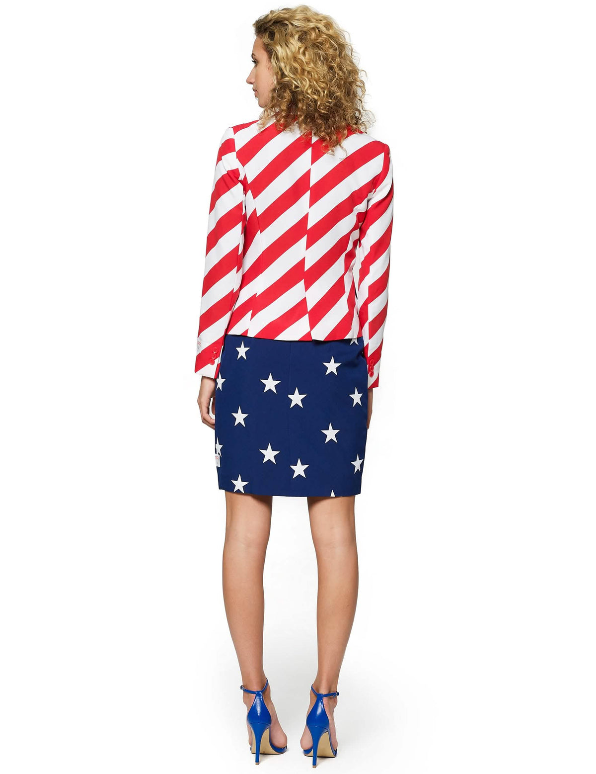 Vista trasera del disfraz Mrs. America Opposuits para mujer