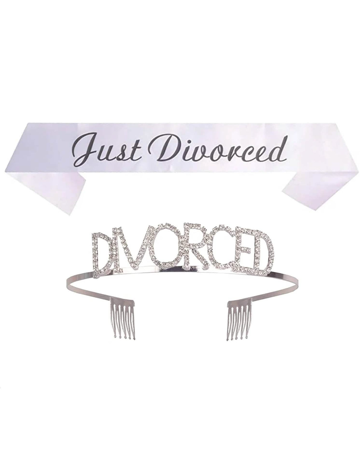 Vue d'ensemble du couronne et écharpe just divorced