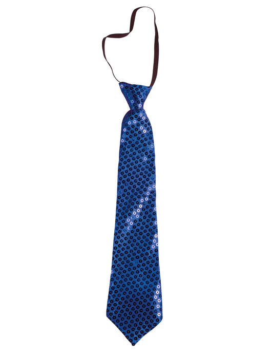 Corbata azul lentejuelas adulto