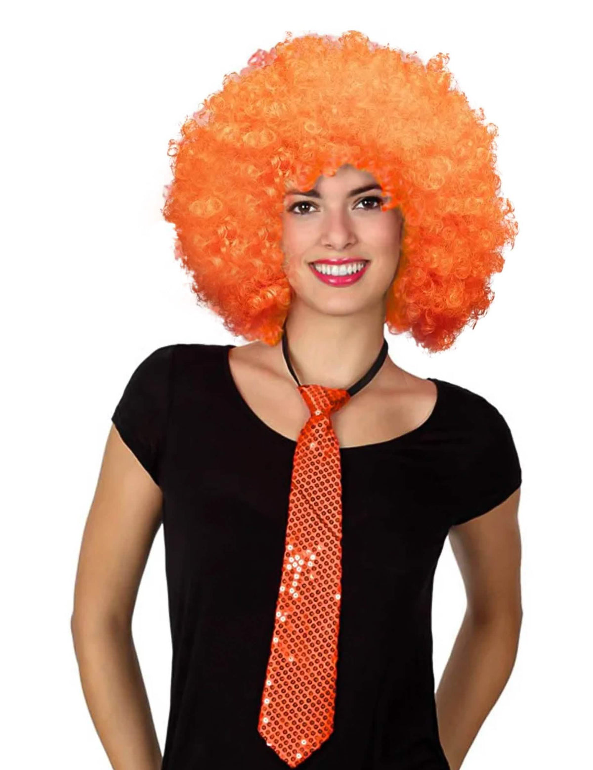 Corbata con lentejuelas naranja para adulto