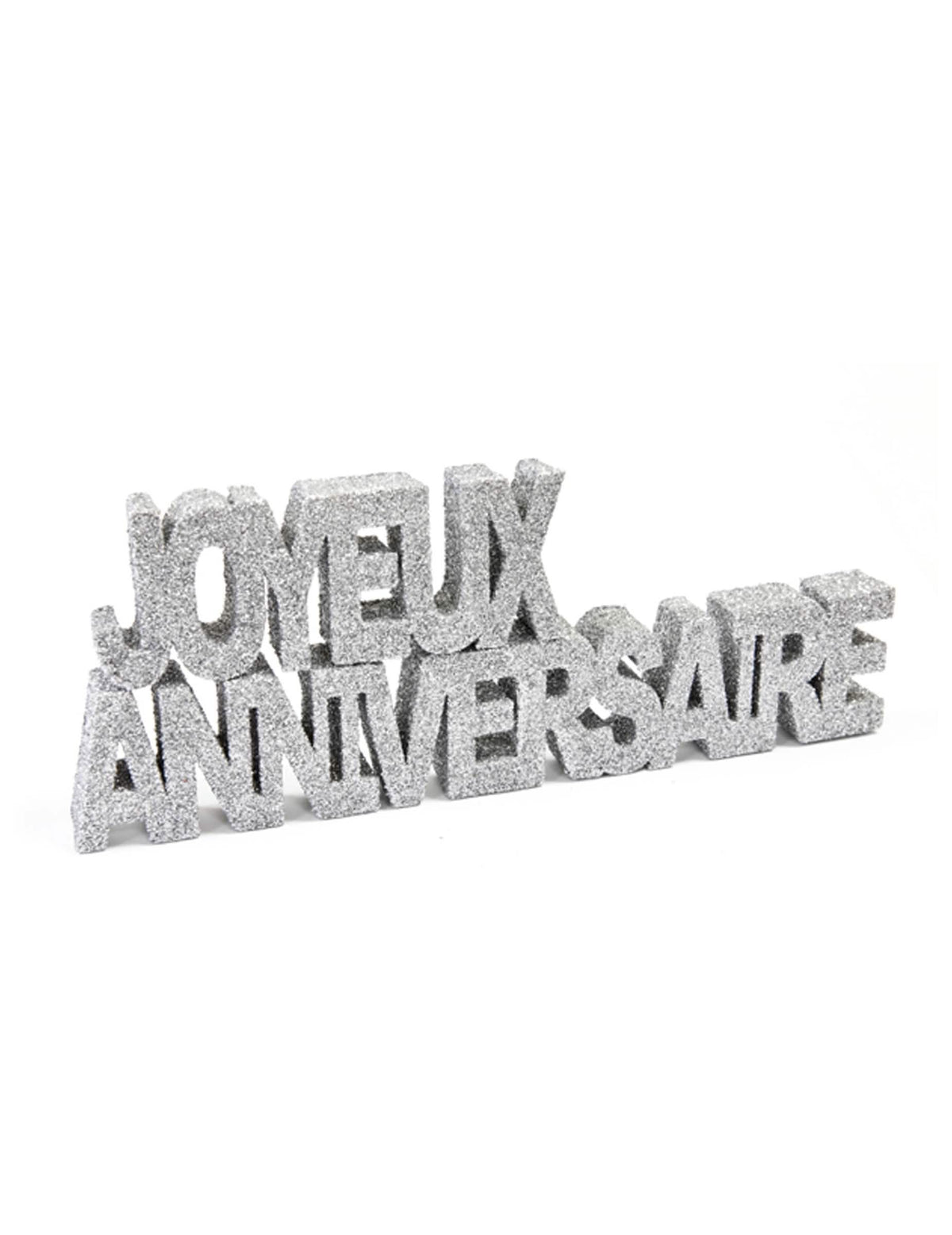 Décoration de table Joyeux Anniversaire pour fête argentée à paillettes