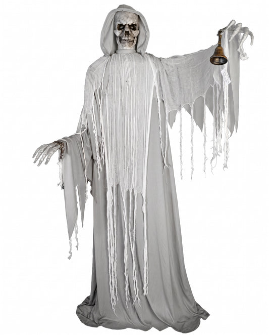 Decoración animada segador esqueleto con campana 182 cm