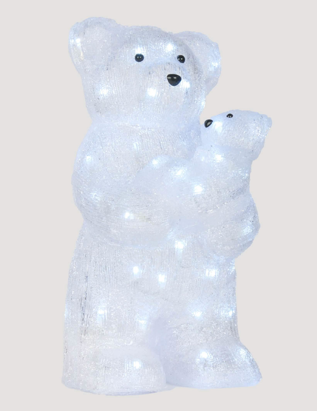 Decoración luminosa osos polares con bebé blanco con 56 LED