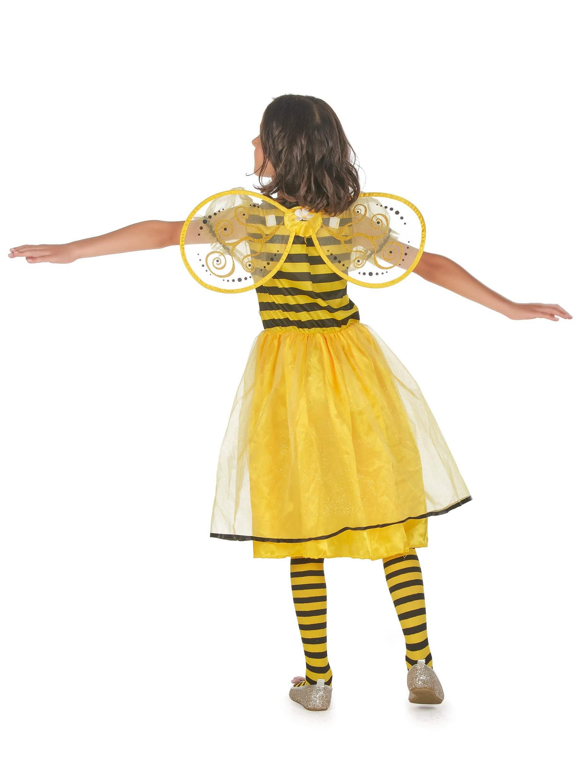 Vista trasera del disfraz de abeja tutú con alas