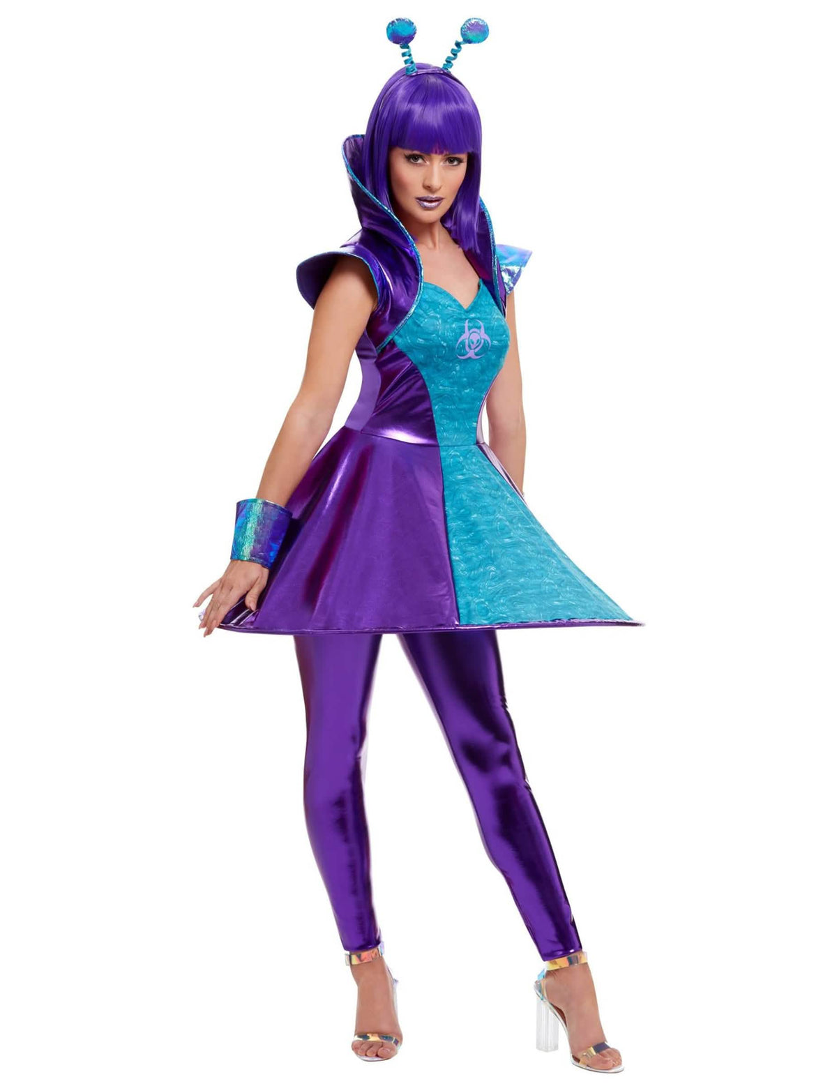 Vista general del disfraz alien para mujer