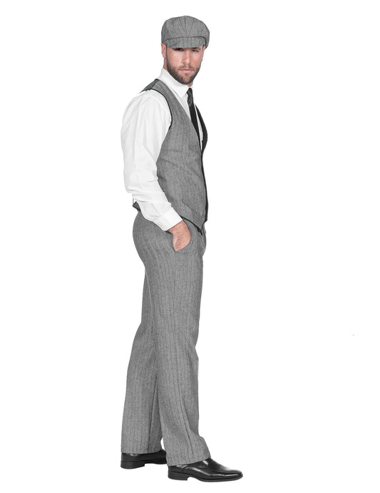 Disfraz de los años 20 gris de lujo para hombre