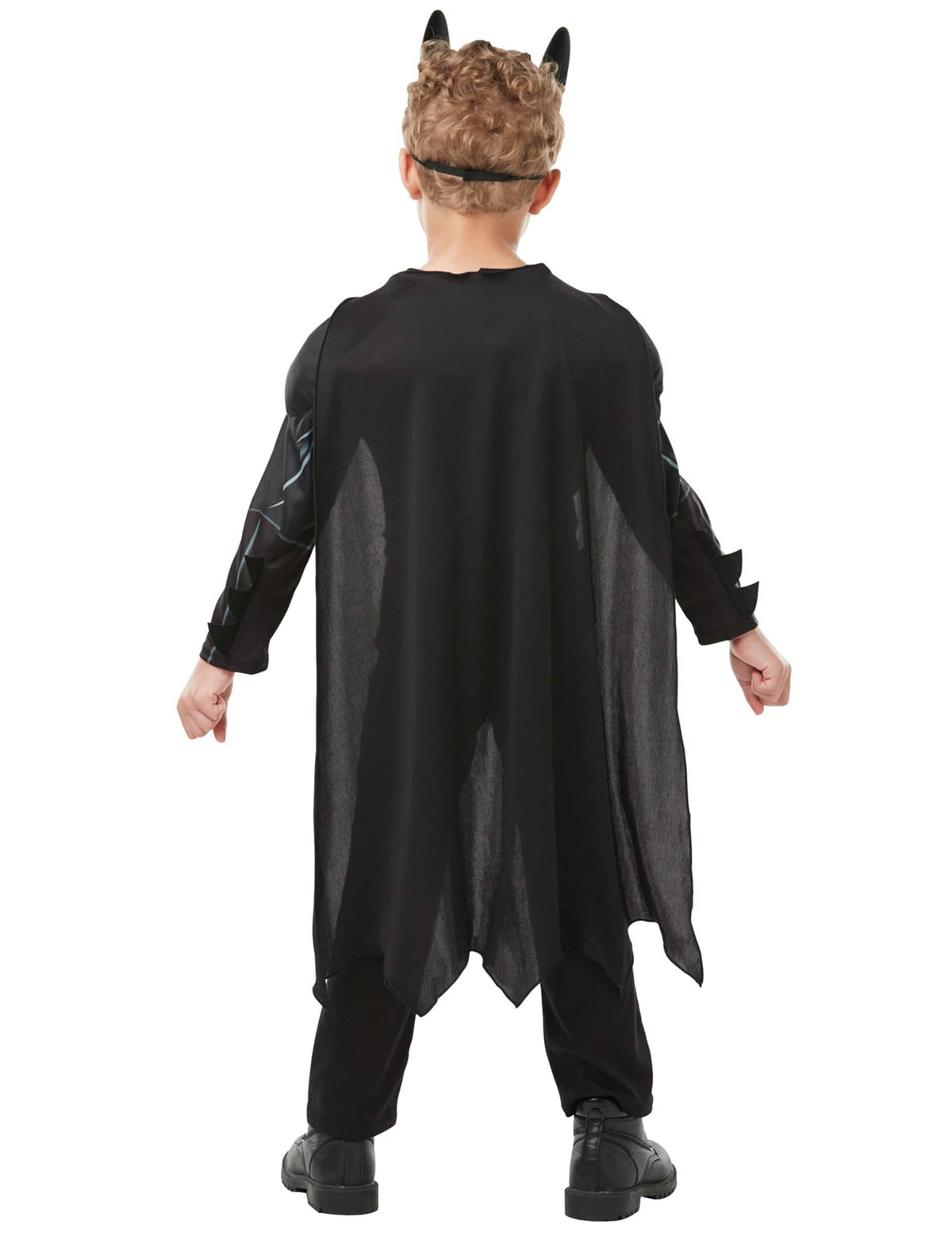 Vista trasera del disfraz con máscara Batman de lujo para niño