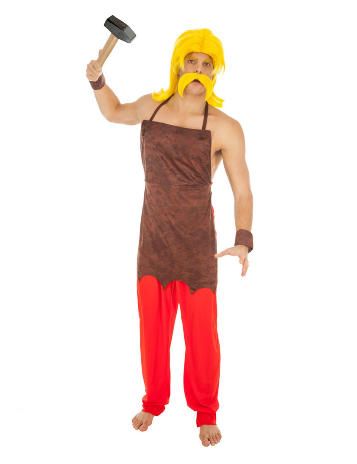 Déguisement Cétautomatix Astérix et Obélix™ pour adulte avec tablier marron et pantalon rouge