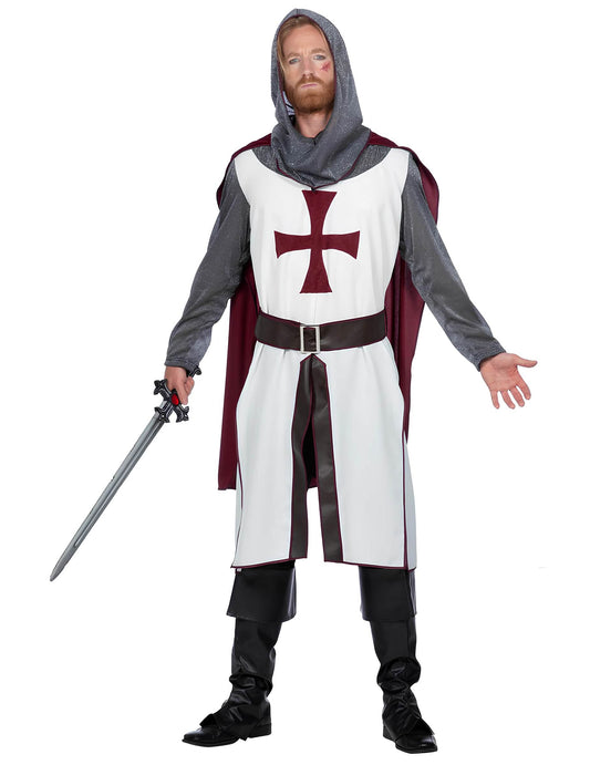 Disfraz de caballero templario de lujo para hombre