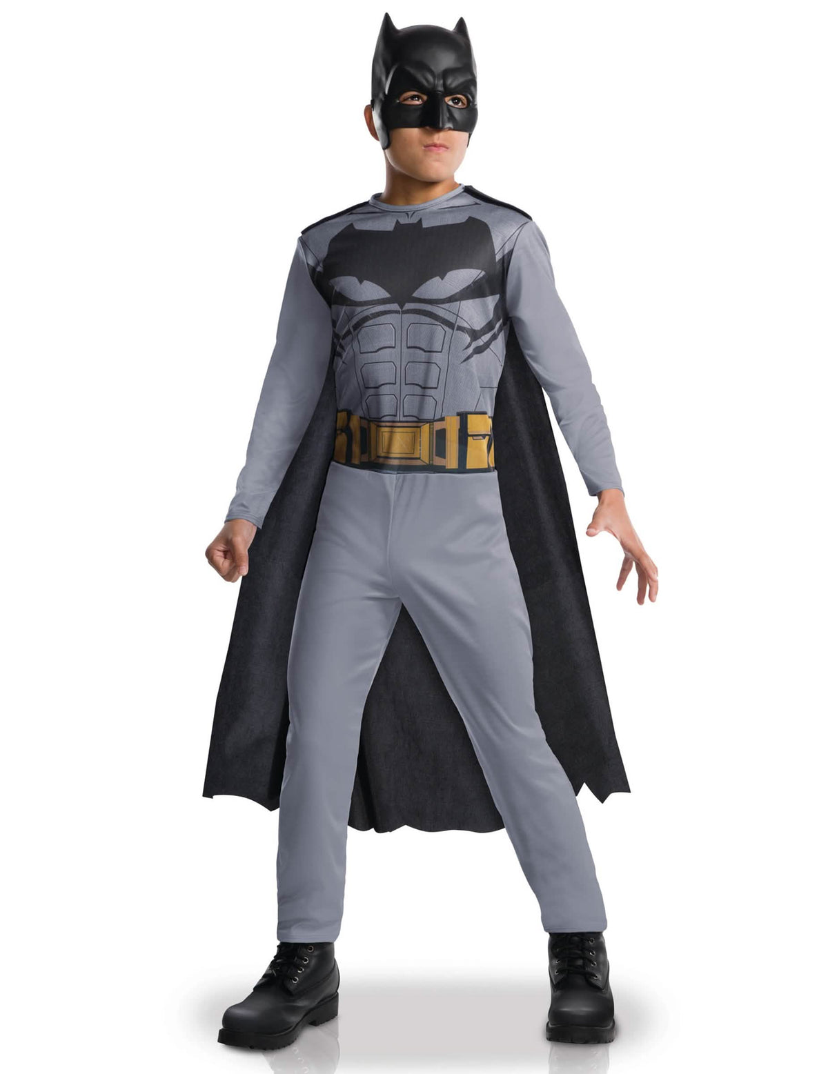 Disfraz Batman La Liga de la Justicia para niño gris y negro con capa y máscara