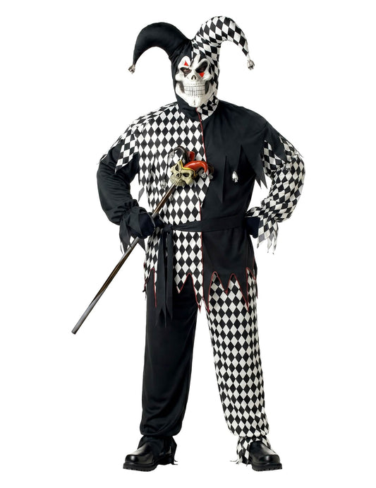 Disfraz de arlequín de Halloween negro