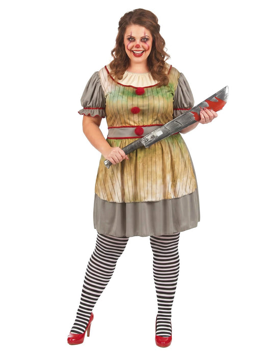 Disfraz de payaso psicópata talla grande para mujer