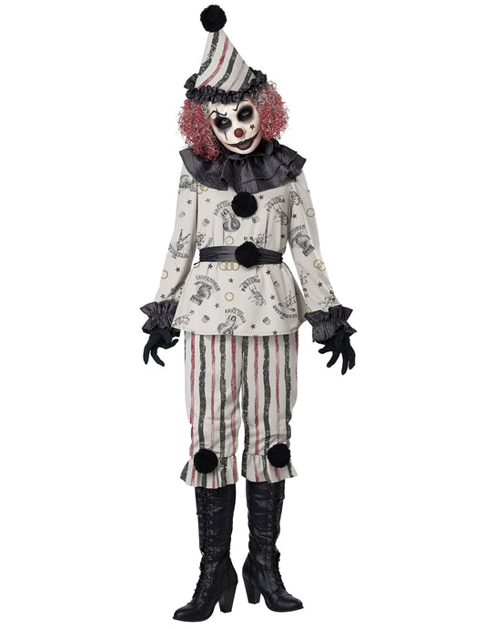 Vue d'ensemble du déguisement de clown sinistre luxe pour femme