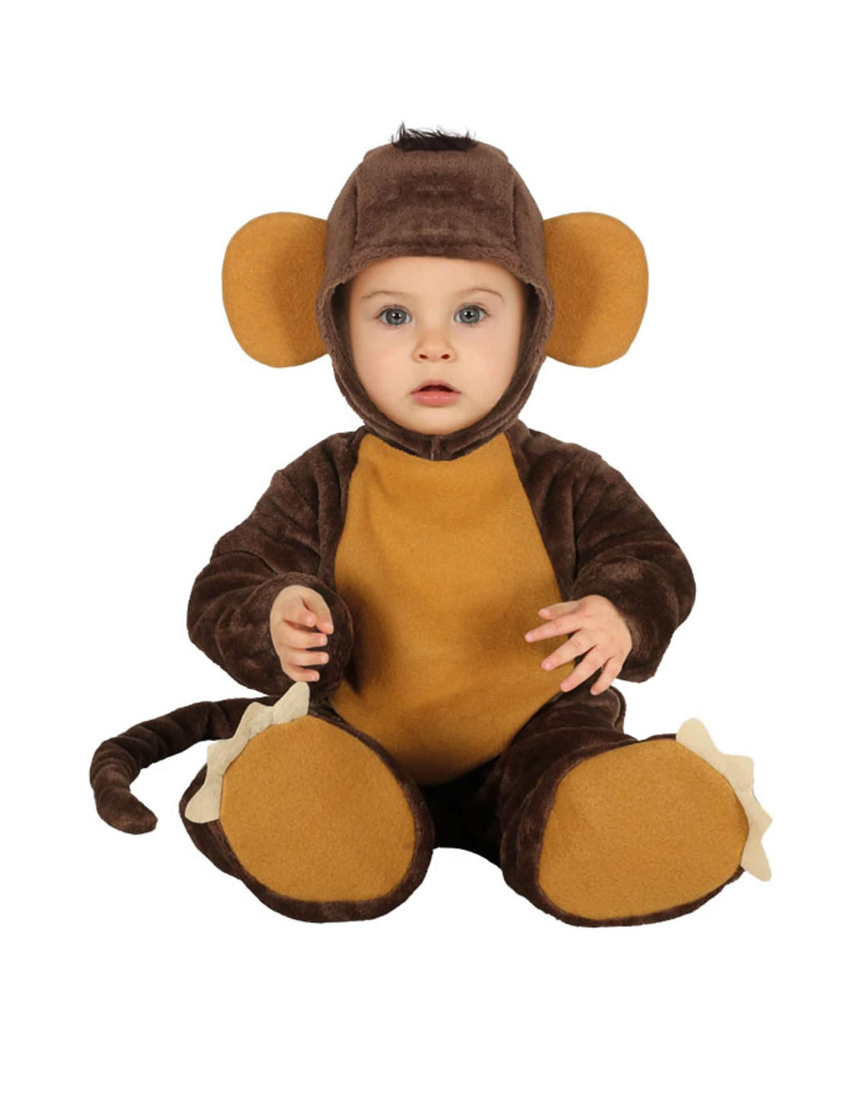 disfraz de mono chimpancé para bebé marrón y beige