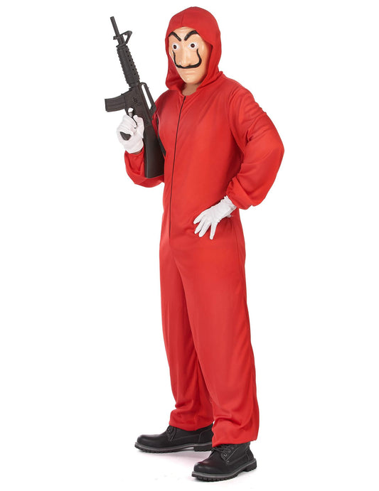 Disfraz mono rojo ladrón adulto