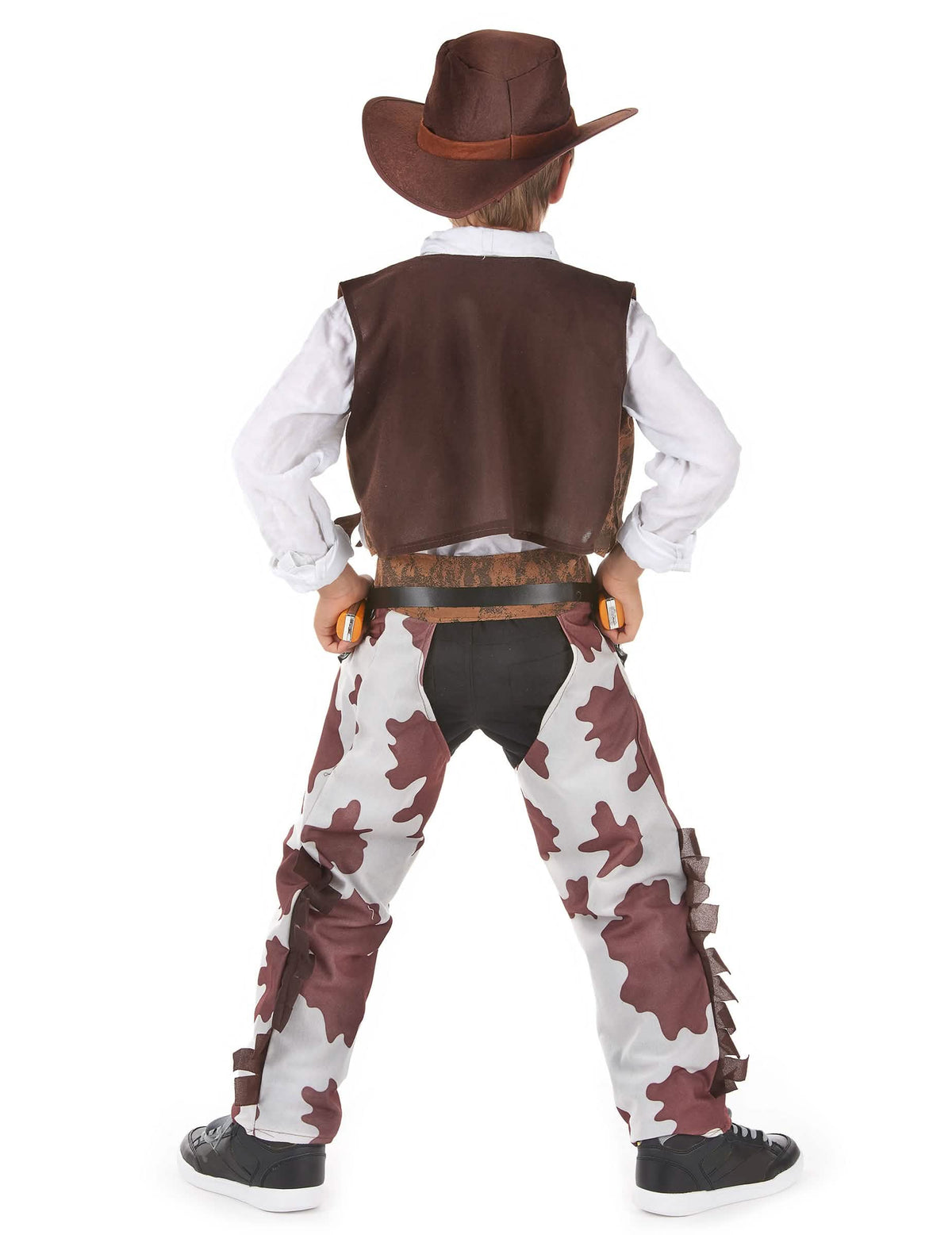 Vue de dos du déguisement cowboy luxe pour garçon