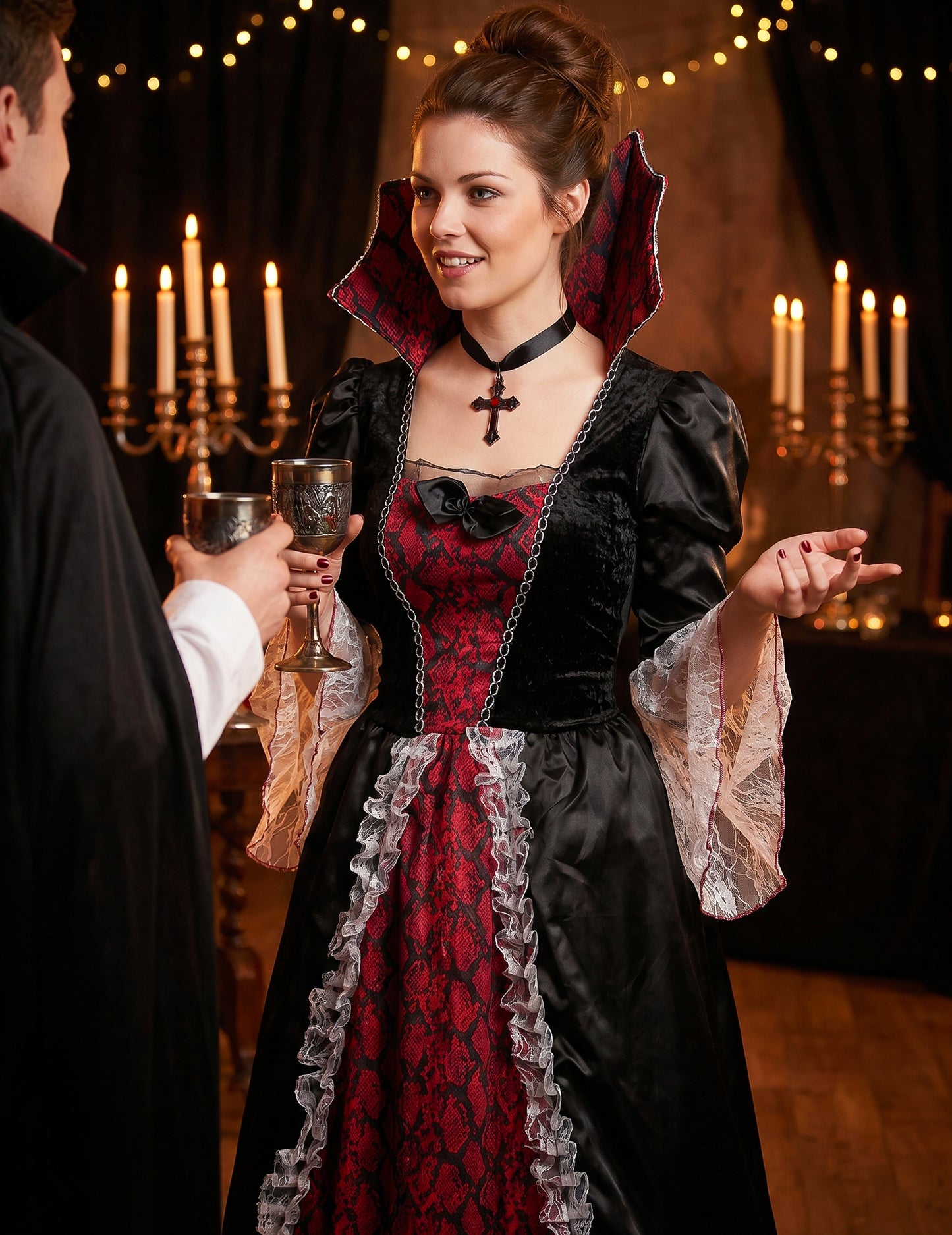 Disfraz vampiresa elegante mujer lujo