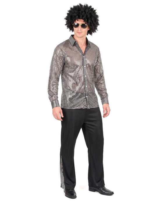 Disfraz disco plateado hombre